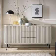 Zebulon Wooden Sideboard With 2 Doors And 3 Drawers In Cashmere - UK