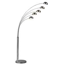 Zeiss 5 Arched Lights Floor Lamp In Polished Chrome - UK