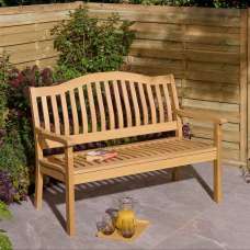 Zenith Wooden Garden 2 Seater Bench In Natural - UK