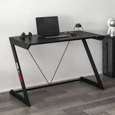 Zoned Wooden Gaming Desk in Black - UK