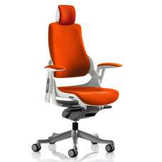 Zure Executive Headrest Office Chair In Tabasco Red - UK