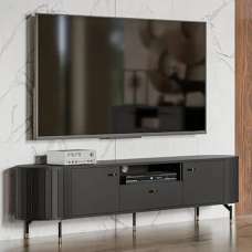 Zurich Wooden TV Stand With 2 Doors 1 Drawer In Black - UK