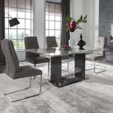 Choose modern dining tables UK from various materials and styles like wood, glass, high gloss and marble