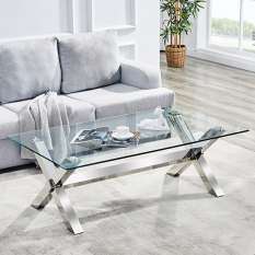 Glass round coffee table top with chrome round base ideal for living room