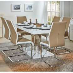 high gloss dining table and 6 chairs sets UK