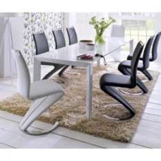 high gloss dining table and 8 chairs sets UK