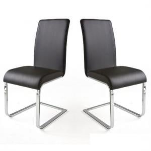 Lotte I Black Faux Leather Dining Chair In A Pair