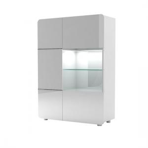 Estonia Display Cabinet In High Gloss White With 2 Doors And LED