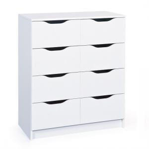 Crick Modern Chest of Drawers In White With 8 Drawers