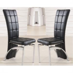 Ravenna Black Faux Leather Dining Chairs In Pair