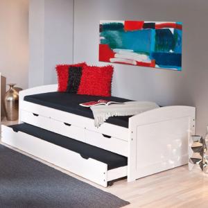 Ulli Large Day Bed With Pull Out Under Bed In White