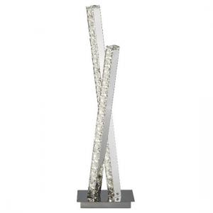 Stunning Double Light Led Column In Clear Crystal Trim with Chro