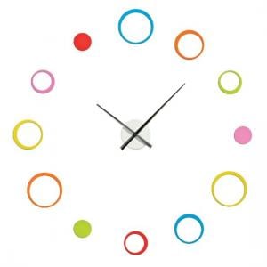 Circular Multi Coloured Wall Clock