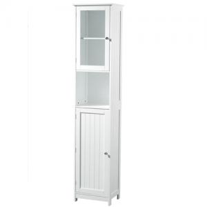Floor Standing Tall Bathroom Cabinet In White