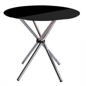 Criss Cross Dining Table Round In Black Glass