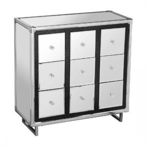 Medio Mirror Effect Top Sideboard With Steel Frame