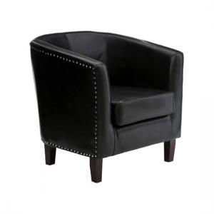 Brisbane Modern Tub Chair In Black Faux Leather