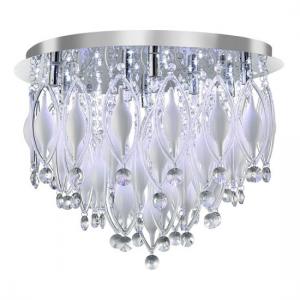 Spindle 9 LED Chrome Semi Flush Ceiling Light With Remote