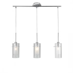 Duo 1 3 Light Chrome Finish With Clear Glass Ceiling Pendant