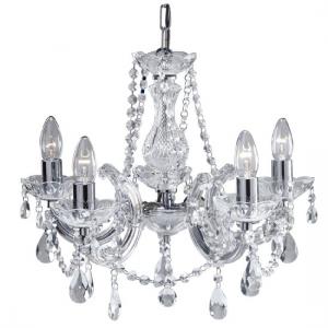 Marie Therese 5 Light Chrome Crystal Chandelier Ceiling Light