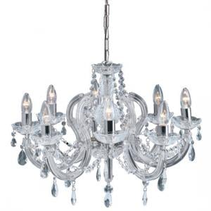 Marie Therese 8 Lamp Chrome Crystal Chandelier Ceiling Light
