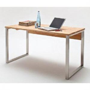 Lucy Solid Core Beech Computer Desk With Chrome Legs