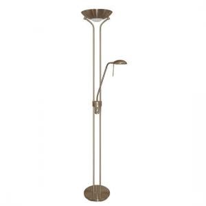 MotherChild Antique Brass Floor Lamp With Double Rotary Switches