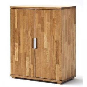 Cento Knotty Oak Low Board Storage Cabinet With 2 Door