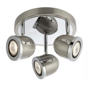 Palmer Satin Silver Three Light Spotlight With Chrome Trim