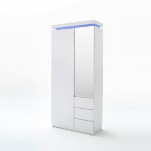 Odessa White Wardrobe With Mirror And Led Lights