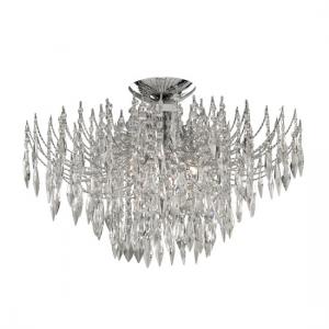 Waterfall Chrome Ceiling Light With Tiers Of Heptagon Crystals