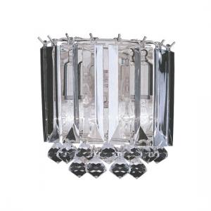 Sigma Chrome Acrylic Wall Lamp With Crystal Prisms and Balls