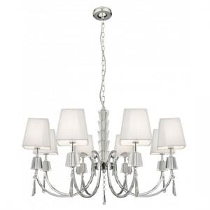 Portico Chrome 8 Light Fitting With Crystal Drops