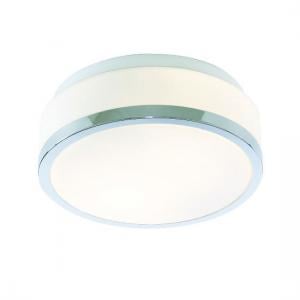 Discs Bathroom Ceiling Lamp Flush Fitting With Opal Glass Shade