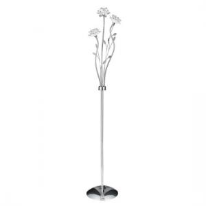 Bellis Chrome Floor Lamp With Delicate Clear Crystal Glass