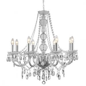 Marie Therese 8 Lamp Clear Chandelier Ceiling Light