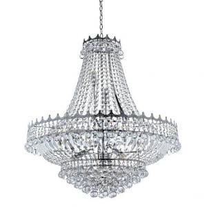 Versailles Chrome 13 Light Chandelier Trimmed With Crystal