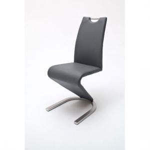 Amado Z Grey Faux Leather Metal Swinging Dining Chair