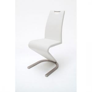Amado Z White Faux Leather Metal Swinging Dining Chair