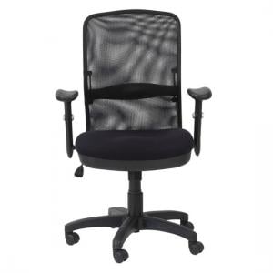 Dion Home & Office Chair In Black With Fabric Seat