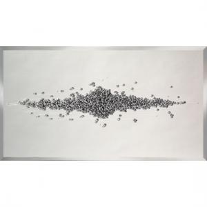 Maria Glass Wall Art In Silver With Glitter Clusters Crystals