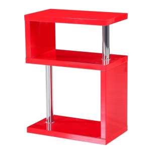 Albania High Gloss 3 Tiers Shelving Unit In Red