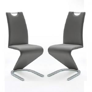 Amado Z Grey Faux Leather Dining Chair In A Pair