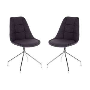 Blitz Graphite Fabric Visitor Chairs With Chrome Legs In Pair