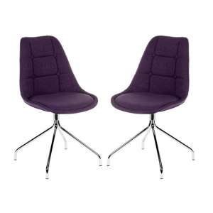 Blitz Plum Fabric Visitor Chairs With Chrome Legs In Pair