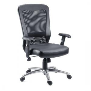Blaze Home Office Chair In Black With Chrome Base And Wheels