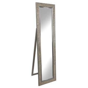 Aliza Floor Standing Cheval Mirror In Champagne Mosaic Frame
