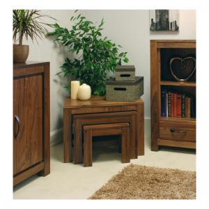 Sayan Walnut Nest of 3 Coffee Tables