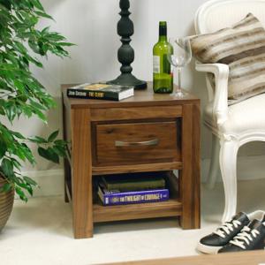 Sayan Lamp Table In Walnut With 1 Drawer