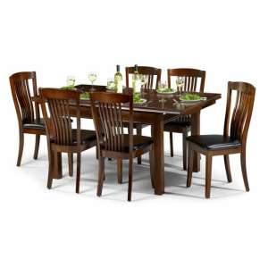 Cauz Extending Mahogany Wooden Dining Table With 4 Chairs